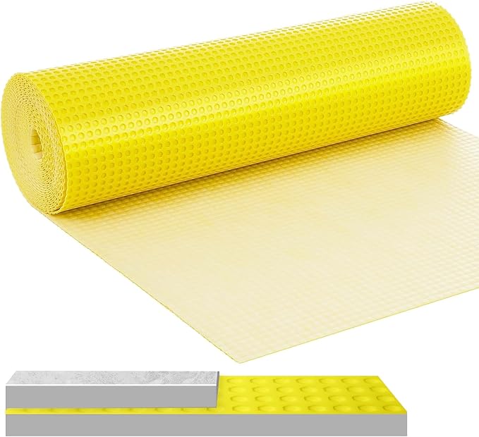 MAXKOSKO 108 Sq.Ft. Uncoupling Membrane for Tile, 1/8''(3mm) Thick Waterproof Heated Flooring Underlayment Mat Tile Crack Prevention for Bathroom Shower Kitchen Basement by MAXKOSKO