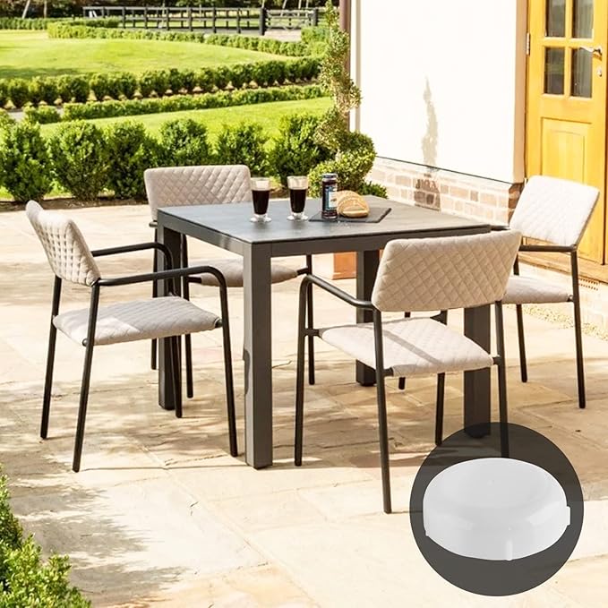 Biaungdo 24 Pack 1.5 Inch Wrought Iron Patio Furniture Feet, Patio Furniture Seating Glides, Round Outdoor Chair Leg Floor Protectors, End Cap Feet Inserts (White) - Image 6