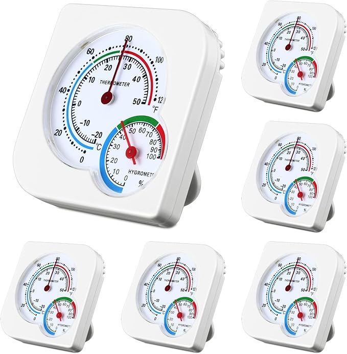 Kathfly 12 Pcs Indoor Thermometer and Humidity Gauge Indoor Mini Thermometer Hygrometer Temperature Humidity Meter Temperature and Monitor with Pointers for Home, Kitchen, Planting Room by Kathfly