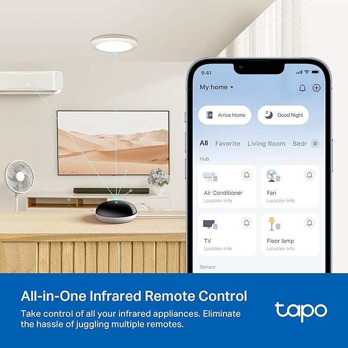 Tapo Smart IR & IoT Hub with Chime - Universal Remote for TVs, ACS, & 18+ Device Types, Matter-Certified, Supports 8,000+ Infrared Brands, Voice & App Control, Custom Schedules & Automations, H110 - Image 3