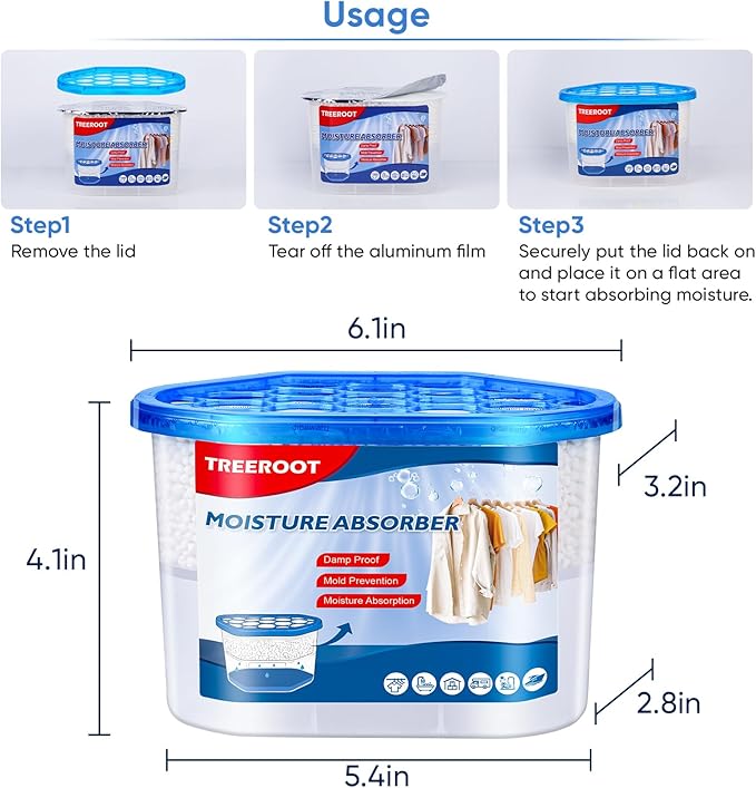 10 Pack Moisture Absorbers, 14 OZ Humidity Absorber Bucket, Moisture Absorbers for Closet, Dehumidifier Bucket for Wardrobes, Kitchens and Bathrooms, Fragrance Free Humidity Absorber - Image 9