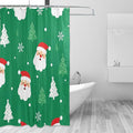 Christmas Green Santa Tree Shower Curtain Liner 72×72 inch for Bathroom Curtain Anti Mold Shower Curtain with Hooks Shower Accessories by Unknown