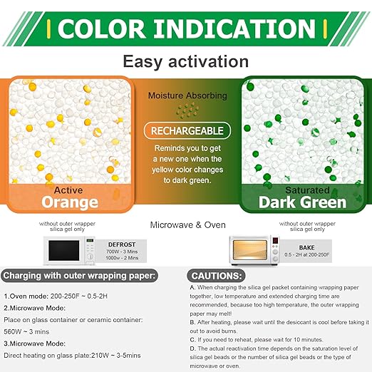 2 Gram [100 Packets] Food Grade Silica Gel Packets, Moisture Absorbers for Moisture Control - Protects Items from Moisture Damage - Image 4