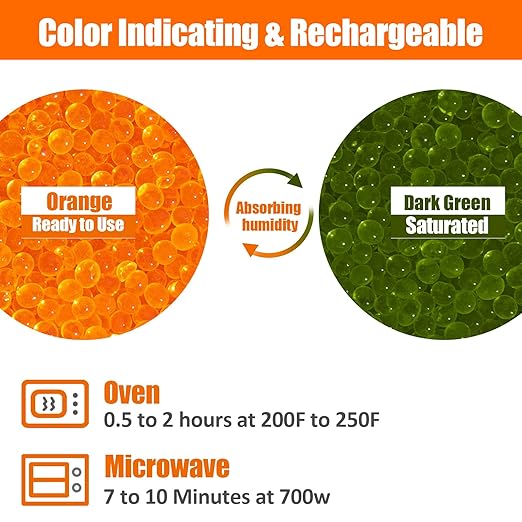 8LBS Silica Gel Desiccant Beads, Premium Orange Indicating Reusable Desiccant Bulk, Industry 3-5 mm Silica Beads Dehumidifier for 3D Filament, Electronic Devices, Camera, Jewelry, Safe (10PCS Bags) - Image 4