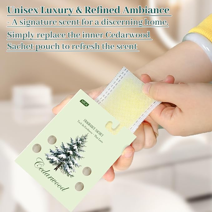 13 Packs Cedar Sachet Bags for Drawer and Closet, Fresh Scents Drawer Deodorizers Long Lasting Air Freshener for Home House Fragrance, Cedar for Closets Car Air Frehener - Image 2