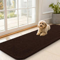 OLANLY Dog Door Mat for Muddy Paws 59x20, Absorbs Moisture and Dirt, Absorbent Non-Slip Washable Doormat, Quick Dry Chenille Mud Mat for Dogs, Entry Indoor Entryway Carpet for Inside Floor, Brown by OLANLY