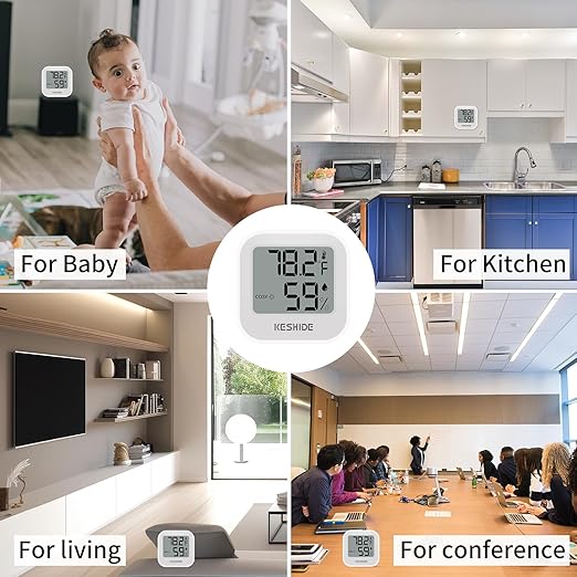 Digital Hygrometer Thermometer for Room Temperature Humidity Meter Indoor Thermometer Accuracy Calibration LCD Temperature Sensor, Bedroom, Baby Room, Office, Greenhouse, Cellar - Image 5
