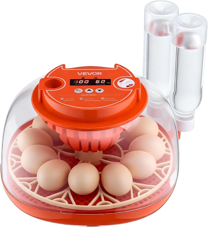 VEVOR 12 Egg Incubator, Automatic Egg Turner with LED Candler, Temperature & Humidity Control, 360° View Clear Window, Poultry Eggs Incubator for Home Farm, Hatching Chicks Ducks Goose Quail - Image 10