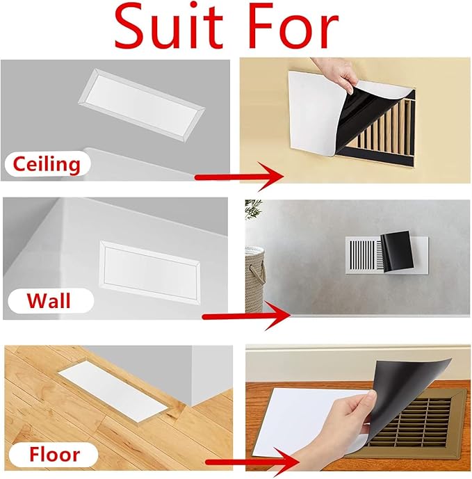 Magnetic Vent Covers 4" X 10", 2 Pack Thick Stronger Magnet Air Vent Cover for Floor, Wall, Ceiling Vents, Air Registers, RV, Home HVAC and AC Vents - Image 3