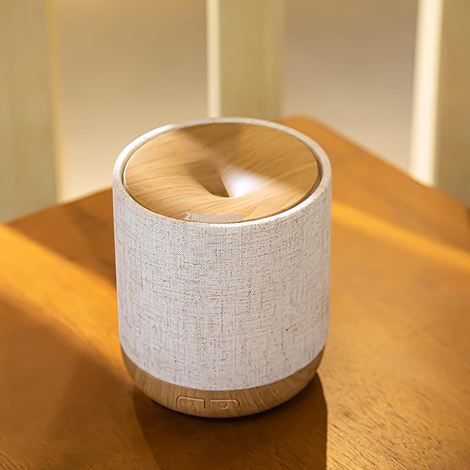 Essential Oil Diffuser 200ml with Fabric Cover and Night Lamp | Ultrasonic Aroma Diffuser | Humidifier w Lights | Room Decor | Small Humidifier for Bedroom | Gift (Light Brown) - Image 6