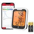 ThermoPro TP358 Bluetooth Thermometer for Room Temperature with Built-in Clock, Smart Temperature Sensor and Humidity Meter with Backlit, 260Ft Hygrometer Indoor Thermometer with Data Storage Export by ThermoPro