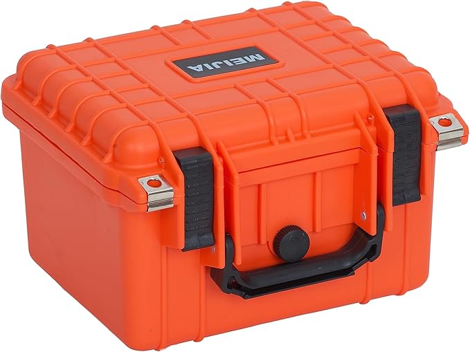 MEIJIA Portable All Weather IP67 Waterproof Camera Case,hard case with Customizable Fit Foam,Fit Use of Drones,Camera,Equipments,10.62 x9.68x6.87inches(Orange) by MEIJIA