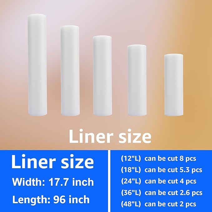 PABUSIOR Clear Cabinet Shelf Liner: Waterproof Bathroom Drawer Mat 17.7 x 96 Inch - Protector Kitchen Cupboard Liners for Closet Pantry Shelves - Easy to Cut Translucent Refrigerator Mats - Image 9