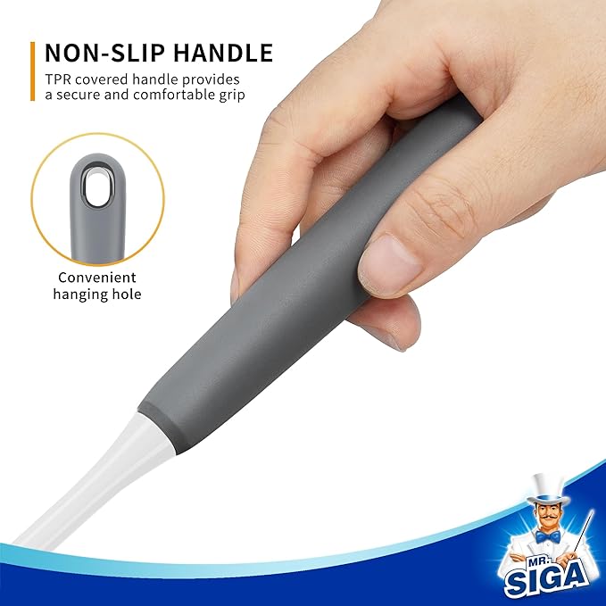MR.SIGA Long Handle Bottle Brush, Flexible Scrub Brush for Water Bottles, Glasswares, Mugs, Gray, 2 Pack - Image 6