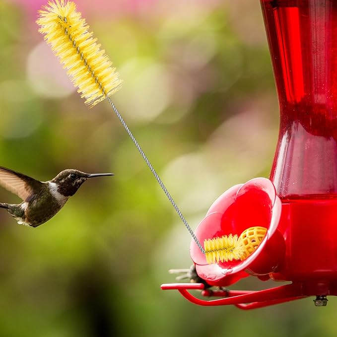 Hummingbird Feeder Cleaning Brush 19 Pieces 3 Size Mini Nylon Double Headed 2 in 1 Hummingbird Brush Hard to Reach Places Tiny Cleaning Kit(Yellow) - Image 4