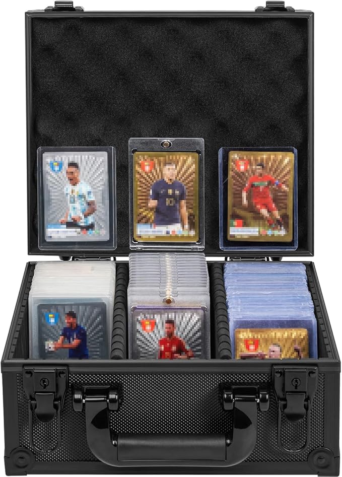 Toploaders Storage Box for 3" x 4" 35pt Rigid Card, Top Loader Storage with 5 Partition Holds 350+ Toploaders, Magnetic Card Holders by OUUTMEE
