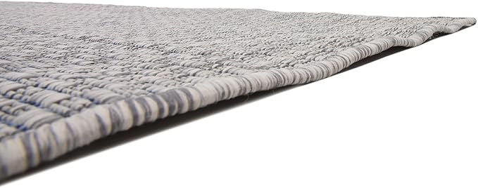 Unique Loom Collection Casual Transitional Solid Heathered Indoor/Outdoor Flatweave Area Rug (9' x 12' Rectangle, Light Gray/Ivory) - Image 8