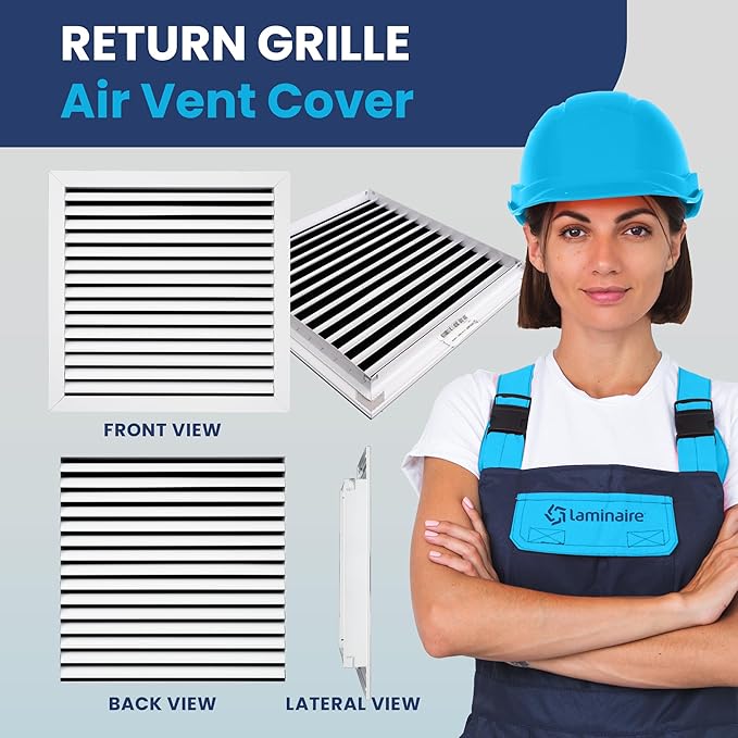 16x16 Inch (Duct Opening) Air Return Vent Cover Decorative – Premium Aluminum AC Vent Cover for Ceiling & Wall, Rustproof Grille, Ideal for Home HVAC Grille, Durable & Easy to Install by ACLAMINAIRE - Image 2