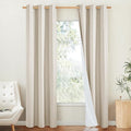 NICETOWN 100% Blackout Linen Texture Curtains 90 inches Long, Beige, 2 Panels, Thermal Insulated Full Blackout 2-Layer Lined Drapes, Energy Efficiency Window Draperies for Boy's Room by NICETOWN