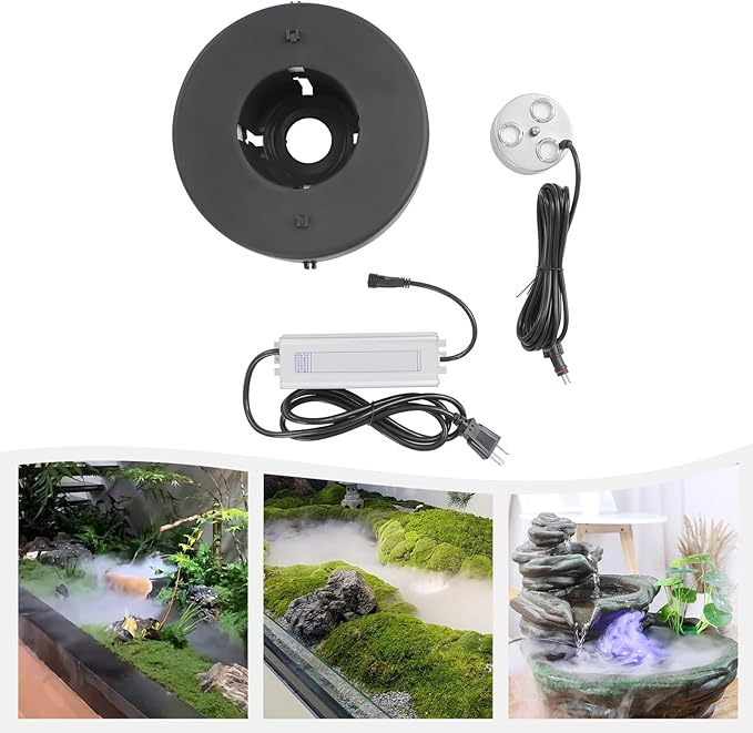 Ultrasonic Mist Maker 3 Head Ultrasonic Fogger Mist Maker Air-cooled Fog Machine Water Pond Air Humidifier W/Transformer for Greenhouse Humidity Generation by YIYIBYUS