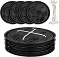 4 Pcs 14'' Self-Watering Pot Base, Auto-Irrigation System Plant Saucer Stand for 5 Gallon Fabric Pot, Auto Watering Plant Water Tray Self Watering System for Indoor Greenhouse Grow Tent Garden by Pesilo