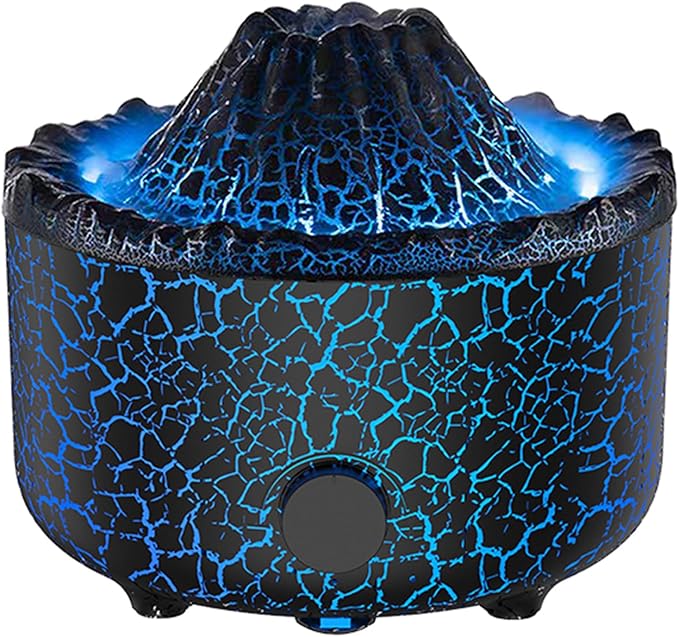 Aromatherapy Essential Oil Diffuser, 560ml Ultrasonic Cool Mist Diffuser/Humidifier with Flame & Volcano 2 Mist Mode, for Bedroom,Office,Home, Auto Shut-Off, Remote Control, Gift (Blcak) by Yaledi