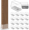 24PCS Rectangular Chair Leg Floor Protectors for Hardwood Floors, Thicken Rubber Chair Leg Cap Covers, Non Slip Furniture Leg Pads to Protect Wood Tile Floors from Scratches and Reduce Noise by Violibar