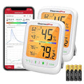 ThermoPro Bluetooth Hygrometer Thermometer, 260FT Wireless Remote Temp and Humidity Meter, with Large Backlit LCD, Data Storage and Export, Temperature and Humidity Monitor, Max Min Records, 2 Pack by ThermoPro