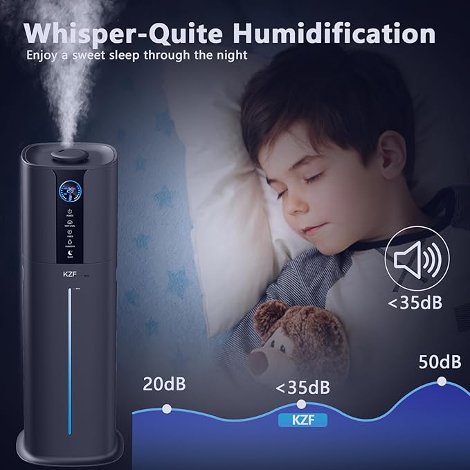 9L Smart Humidifiers for Bedroom Large Room, 2.3Gal Cool Mist Top Fill Diffuser App & Remote Control, 3 Mist Modes, Quiet Humidifier for Home Office Plant (Black) - Image 8