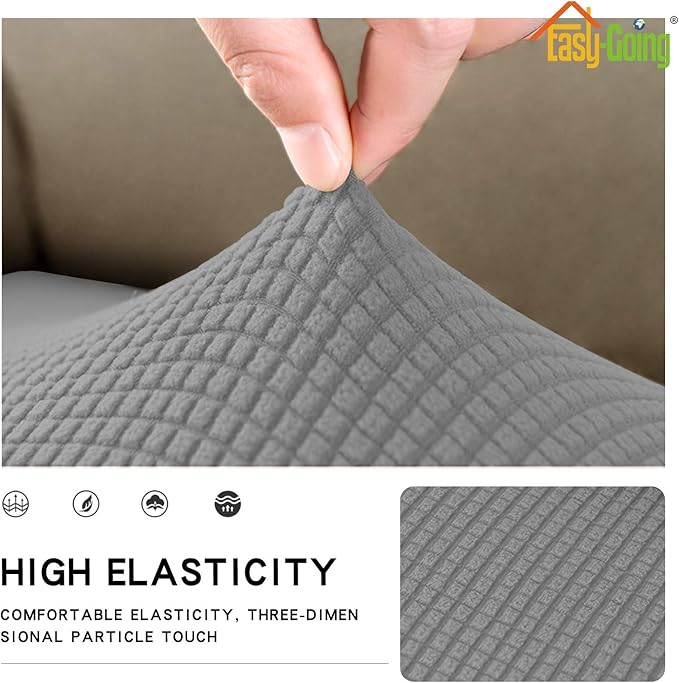 Easy-Going Stretch Cushion Cover Sofa Cushion Furniture Protector Sofa Seat Sofa slipcover Sofa Cover Soft Flexibility with Elastic Bottom(Oversized Sofa Cushion, Light Gray) - Image 4
