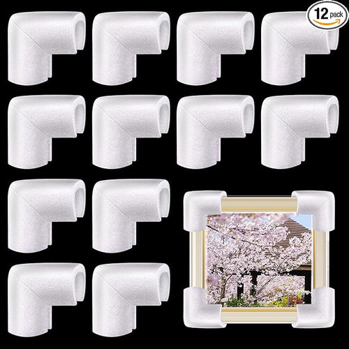 12 Pcs Foam Corner Protectors for Shipping, L-Shaped Edge Guards for TV Moving Box, Picture Frames, Mirrors, and Furniture, Must-Have Moving Supplies by Pwbarwq