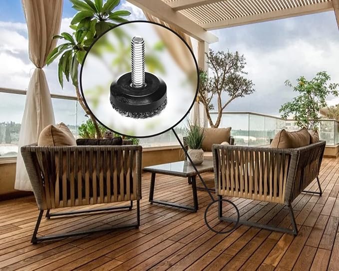Slipstick Gorilla Outdoor Adjustable Furniture Levelers (8 Pack) Weatherproof Screw in Leg Glides for Chairs, Tables, and Outdoor Furniture Feet, 1-1/8 Inch Berber Glide, 5/16”-18 BSW Thread - Image 5