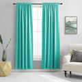 DONREN 84 Inch Turquoise Curtains Home Decoration Privacy Protection - Blackout Window Drape with Rod Pocket,Set of 2 Panels by DONREN