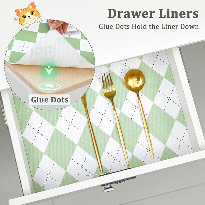 Sage Green Shelf Liner for Kitchen Cabinets 12" x 360" Non-Adhesive Non-Slip Drawer Liners for Dresser, Waterproof Washable Paper, Durable Protector Mat for Pantry Shelves Cupboards - Image 7