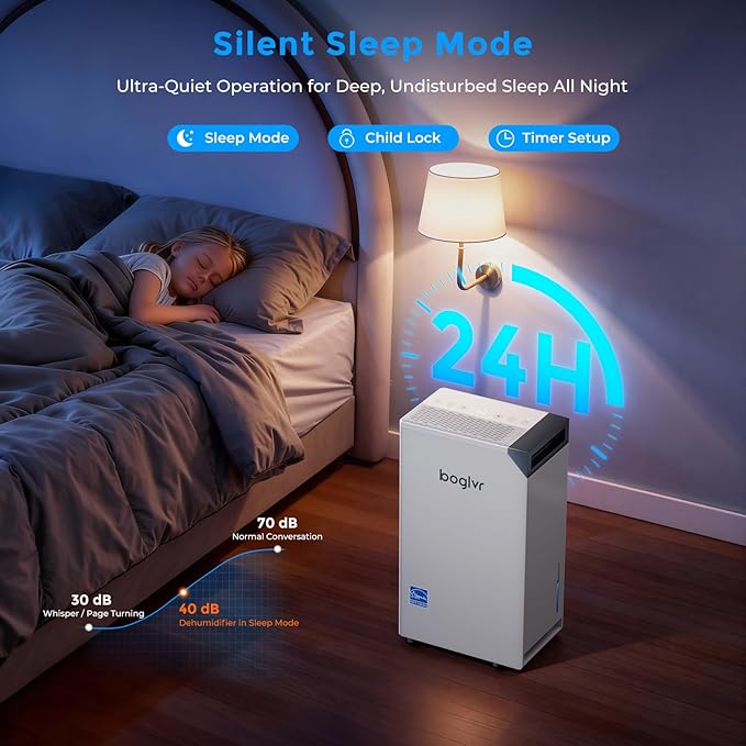 4500 Sq.Ft. Most Efficient Energy Star 2025, Max 80 Pint/D (Standard 52Pint/D) Smart Compressor Dehumidifier with APP/WIFI, Intelligent Humidistat for Basement, Home, Bedroom, Bathroom, Garage - Image 6
