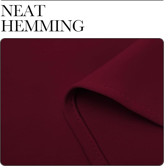 NICETOWN Blackout Curtains for Bedroom, Blackout Curtain Panels, Wine Red, 1 Pair, 42 by 45-inch, Window Treatment Energy Saving Thermal Insulated Solid Rod Pocket Blackout Drapes/Draperies - Image 6