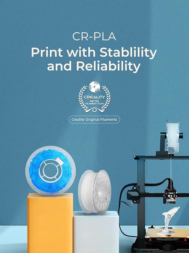 Creality 3D Printer Filament White & White, PLA Bundle 2 kg for 3D Printing, 1.0kg (2.2lbs) Spool, Enhanced Toughness No Warp, Accuracy ±0.03mm Printing Filament, for 3D Printers - Image 2