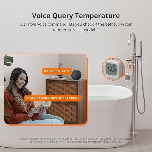 SONOFF SNZB-02LD Zigbee Waterproof Temperature Sensor with 1.5M Stainless Steel Probe, LCD Display, -40~115°C Range, APP Monitoring, Magnetic Mount, Works with Zigbee Hub - Image 8
