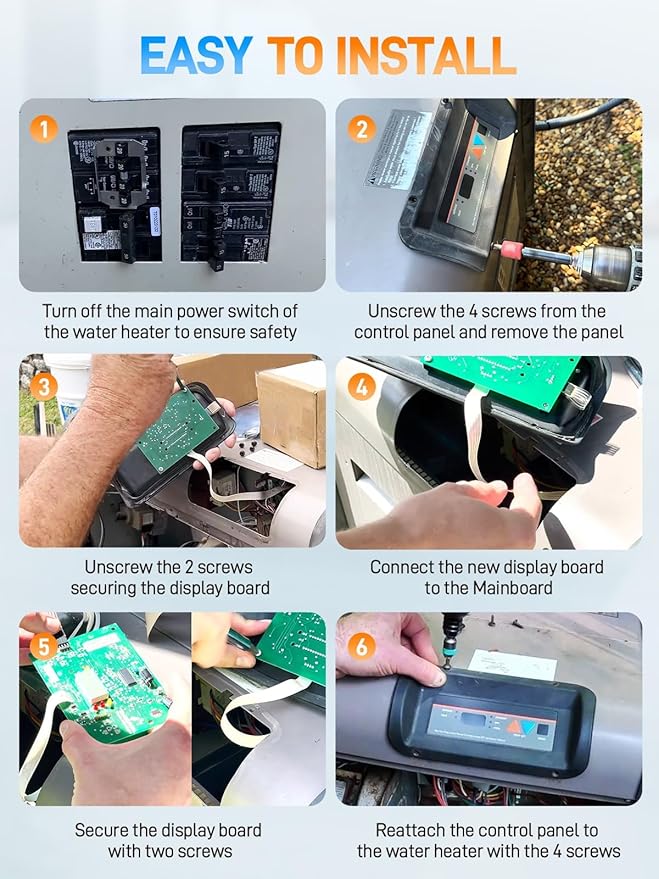IDXL2DB1930 & FDXLBKP1930 Display Board with Control Panel Bezel Keypad Compatible with Hayward Universal H-series Pool Low Nox Heaters H250IDL2 H150FDN H200FDN H250FDN H300FDN H350FDN H400FDN - Image 5