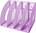 Marte Vanci Magazine File Holder Vertical PP Folder Book Desktop Organizer Plastic Storage Sturdy Vertical 4 Section Folder (Purple) by MarteVanci