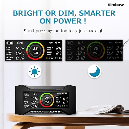 8-in-1 Air Quality Monitor Indoor, CF-20 Portable Air Quality Tester CO2 Monitor (PM2.5, PM10, CO2, VOC, Formaldehyde, Humidity, Temp) Wildfire Protection Long Battery Life & Real-Time Data - Image 8