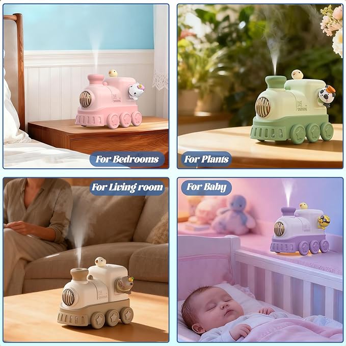 Portable Mini Humidifier,300ml USB Desktop Personal Cool Mist Small Humidifiers,2 Mist Modes,Auto Shut-Off,Mute for Bedroom/Home/Nursery/Office,Cute Mini Humidifier With Night Light (Brown) - Image 8