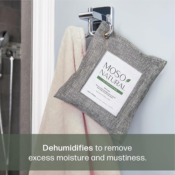 Moso Natural Air Purifying Bag 200g (5 Pack) HGTV Editor's Pick | Premium Bamboo Charcoal Odor Absorber for Home & Car | Closet Odor Eliminator & Car Air Freshener | Long Lasting Charcoal Bags - Image 8