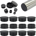 1-3/4" (45mm) Plastic Hole Plugs Black -Round Chair Leg Caps, Flush Mount Pipe Plugs, Tubing End Caps for Metal&Wood Legs Tube, Outdoor Furniture Feet caps & Table Plastic Plugs, 12 PCS by EASYEAH
