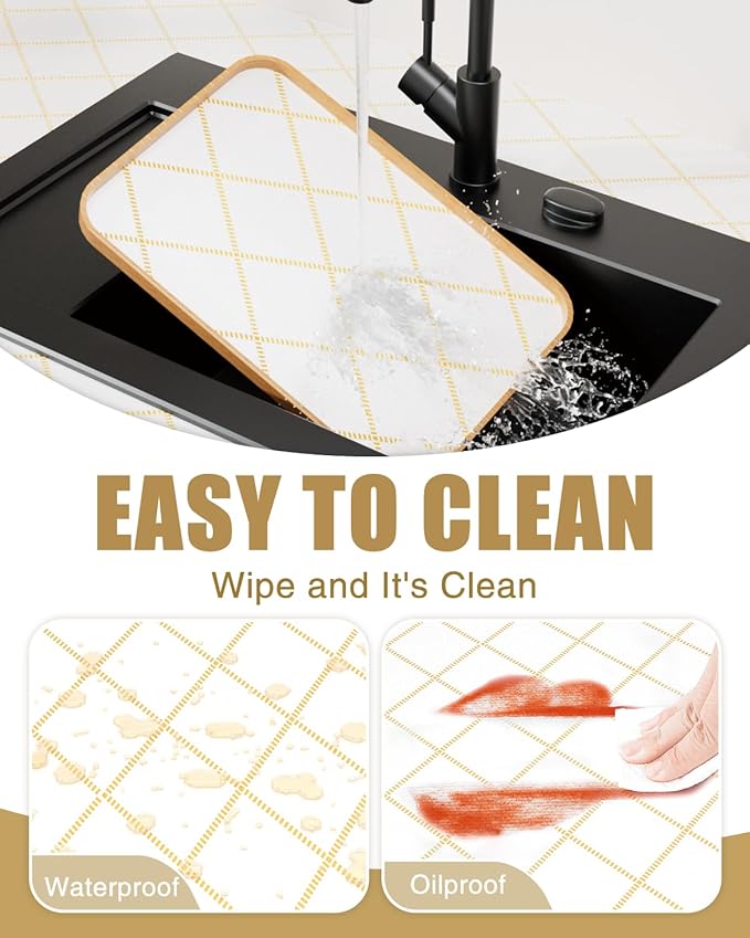 Shelf Liners for Kitchen Cabinets Non-Adhesive, Non-Slip Thickened Shelf Paper Waterproof Washable for Drawer Dresser Pantry Shelve Bathroom Protector Liner - Image 5