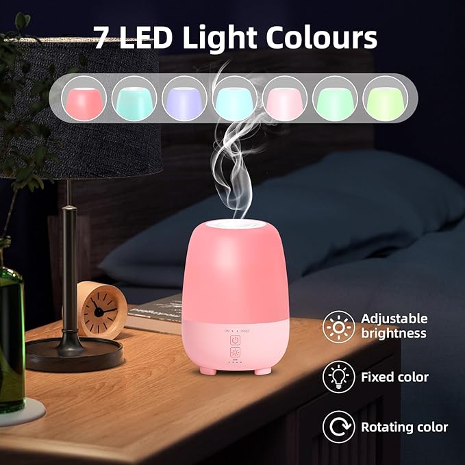 Cordless Essential Oil Diffuser 150ML, Rechargeable Battery, 7H Runtime, 7 LED Lights, Mini Portable Aromatherapy Diffuser for Home, Office, Bathroom, Travel - Image 7