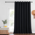 NICETOWN Blackout Patio Curtain Extra Wide and Long W100 x L120, Grommet Top Solid Panels Room Darkening Blind Thermal Insulated for Living Room/Sliding Glass Door, 1 Panel, Black by NICETOWN