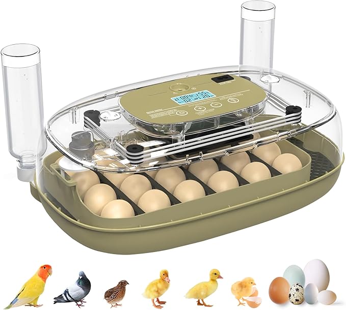 Incubators for Hatching Eggs,Smart 24 Egg Incubator with Automatic Egg Turning and Humidity Control,High Hatch Rate Incubator for Chicken Duck Quail Goose,Home Classroom and Farm (Brown) by Unknown