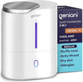 GENIANI Cool Mist Air Humidifiers for Bedroom, Plants, and Large Rooms - Quiet Humidifiers for Baby Room with Auto Shut Off & Night Light (3.9L, White) by GENIANI