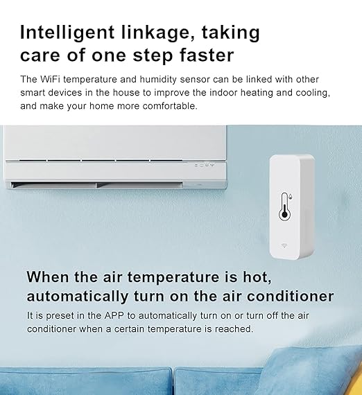 4-Pack WiFi Temperature Humidity Sensor: Indoor Thermometer Hygrometer with App Alert, Free Data Storage Export, Smart Temperature Humidity Monitor for Home Pet Greenhouse, Compatible with Alexa - Image 6